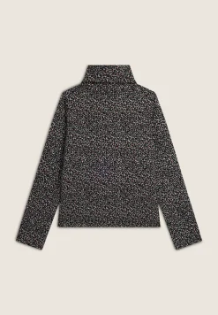 Freddy Felpa donna in viscosa stampa leopardata con collo alto-Donna Felpe