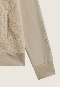 Freddy Felpa donna zip e collo alto con inserti in tessuto teddy-Donna Ginnastica|Felpe