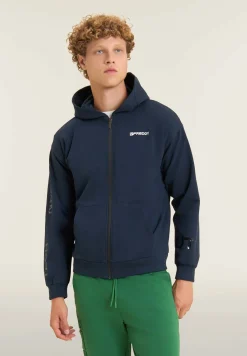 Freddy Felpa full zip con cappuccio in jersey e tasche a marsupio-Uomo Felpe