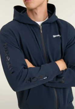 Freddy Felpa full zip con cappuccio in jersey e tasche a marsupio-Uomo Felpe