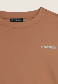 Freddy Felpa girocollo comfort fit da donna corta in vita-Donna Felpe