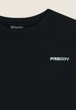 Freddy Felpa girocollo comfort fit da donna corta in vita-Donna Felpe