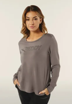 Freddy Felpa Girocollo da donna con Logo in Strass-Donna Ginnastica|Felpe