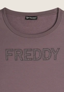 Freddy Felpa Girocollo da donna con Logo in Strass-Donna Ginnastica|Felpe