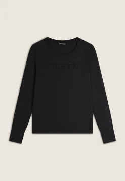 Freddy Felpa Girocollo da donna con Logo in Strass-Donna Ginnastica|Felpe