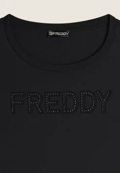 Freddy Felpa Girocollo da donna con Logo in Strass-Donna Ginnastica|Felpe