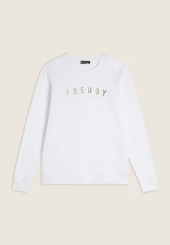 Freddy Felpa girocollo in jersey con stampe in oro chiaro-Donna Pilates|Felpe