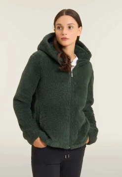 Freddy Felpa in pile sherpa con cappuccio e zip-Donna Ginnastica|Felpe