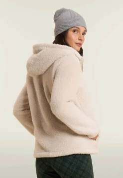 Freddy Felpa in pile sherpa con cappuccio e zip-Donna Ginnastica|Felpe