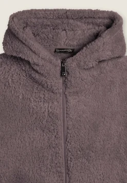 Freddy Felpa in pile sherpa con cappuccio e zip-Donna Ginnastica|Felpe