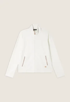 Freddy Felpa in viscosa a costine con collo alto e zip-Donna Felpe