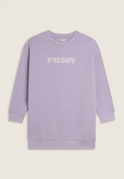 Freddy Felpa maxi Bambina con logo effetto tricot- Felpe
