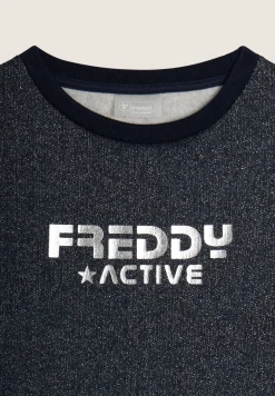 Freddy Felpa maxi Bambina in cotone con effetto lurex- Felpe