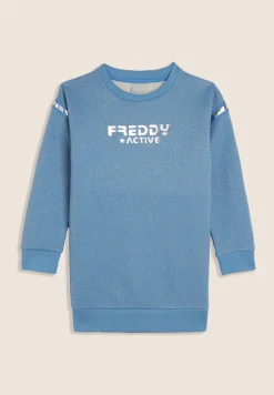 Freddy Felpa maxi Bambina in cotone con effetto lurex- Felpe