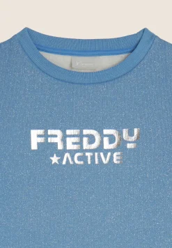 Freddy Felpa maxi Bambina in cotone con effetto lurex- Felpe
