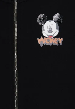 Freddy Felpa nera collo alto e zip comfort fit Mickey Mouse-Donna Felpe