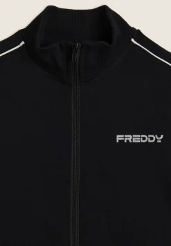 Freddy Felpa Regular Fit Collo Alto con Zip e bordature a contrasto-Donna Felpe