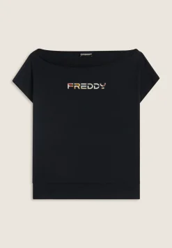 Freddy Felpa Senza Maniche con Scollo Ampio-Donna Felpe