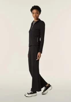 Freddy Felpa slim fit con zip e collo alto e dettagli leopardati-Donna Felpe