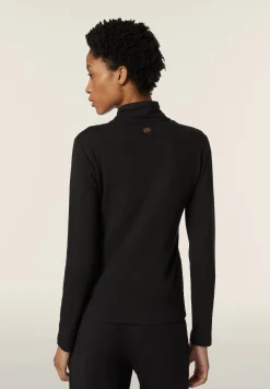 Freddy Felpa slim fit con zip e collo alto e dettagli leopardati-Donna Felpe