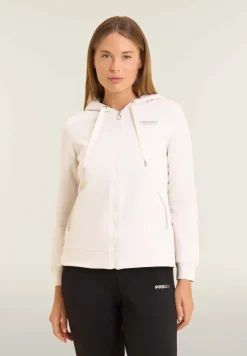 Freddy Felpa sportiva da donna cappuccio e zip con strass bicolore-Donna Ginnastica|Felpe