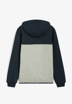 Freddy Felpa uomo bicolore con cappuccio e chiusura a mezza zip-Uomo Felpe