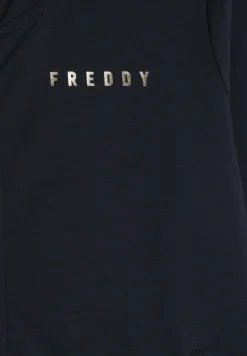 Freddy Felpa zip collo alto con dettagli floreali e stampa su manica-Donna Pilates|Ginnastica