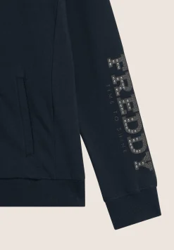 Freddy Felpa zip con collo alto e logo con perline dorate-Donna Padel|Pilates