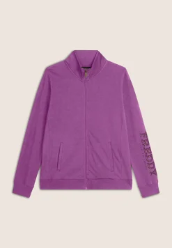 Freddy Felpa zip con collo alto e logo con perline dorate-Donna Padel|Pilates