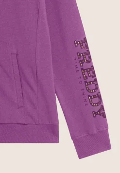 Freddy Felpa zip con collo alto e logo con perline dorate-Donna Padel|Pilates