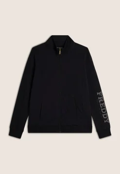 Freddy Felpa zip con collo alto e logo con perline dorate-Donna Padel|Pilates
