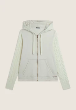 Freddy Felpa zip e cappuccio con tasche a marsupio e dettagli tricot-Donna Felpe