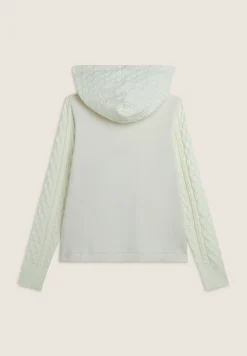 Freddy Felpa zip e cappuccio con tasche a marsupio e dettagli tricot-Donna Felpe