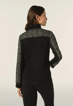 Freddy Felpa zip e collo alto con inserti in jacquard knit-Donna Felpe