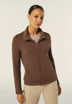 Freddy Felpa zip e collo alto con inserti a trecce su fianchi e collo-Donna Felpe
