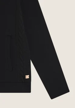 Freddy Felpa zip e collo alto con inserti a trecce su fianchi e collo-Donna Felpe