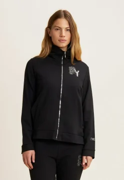 Freddy Felpa Zip e Collo Alto con dettaglio Effetto Seta-Donna Ginnastica|Felpe