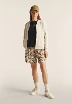 Freddy Felpa zip e collo in costina con dettagli animalier-Donna Felpe