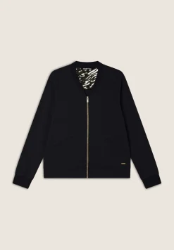 Freddy Felpa zip e collo in costina con dettagli animalier-Donna Felpe