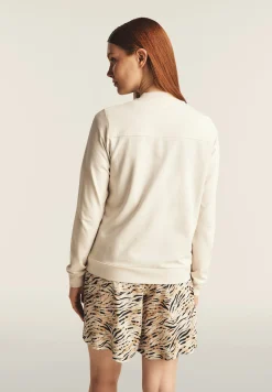 Freddy Felpa zip e collo in costina con dettagli animalier-Donna Felpe