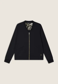 Freddy Felpa zip e collo in costina con dettagli animalier-Donna Felpe