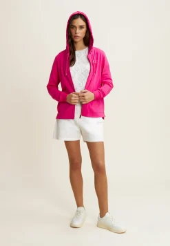 Freddy Felpa zip leggera con cappuccio e dettagli floreali-Donna Pilates|Ginnastica
