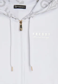 Freddy Felpa zip leggera con cappuccio e dettagli floreali-Donna Pilates|Ginnastica