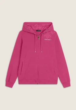 Freddy Felpa zip leggera con cappuccio e dettagli floreali-Donna Pilates|Ginnastica