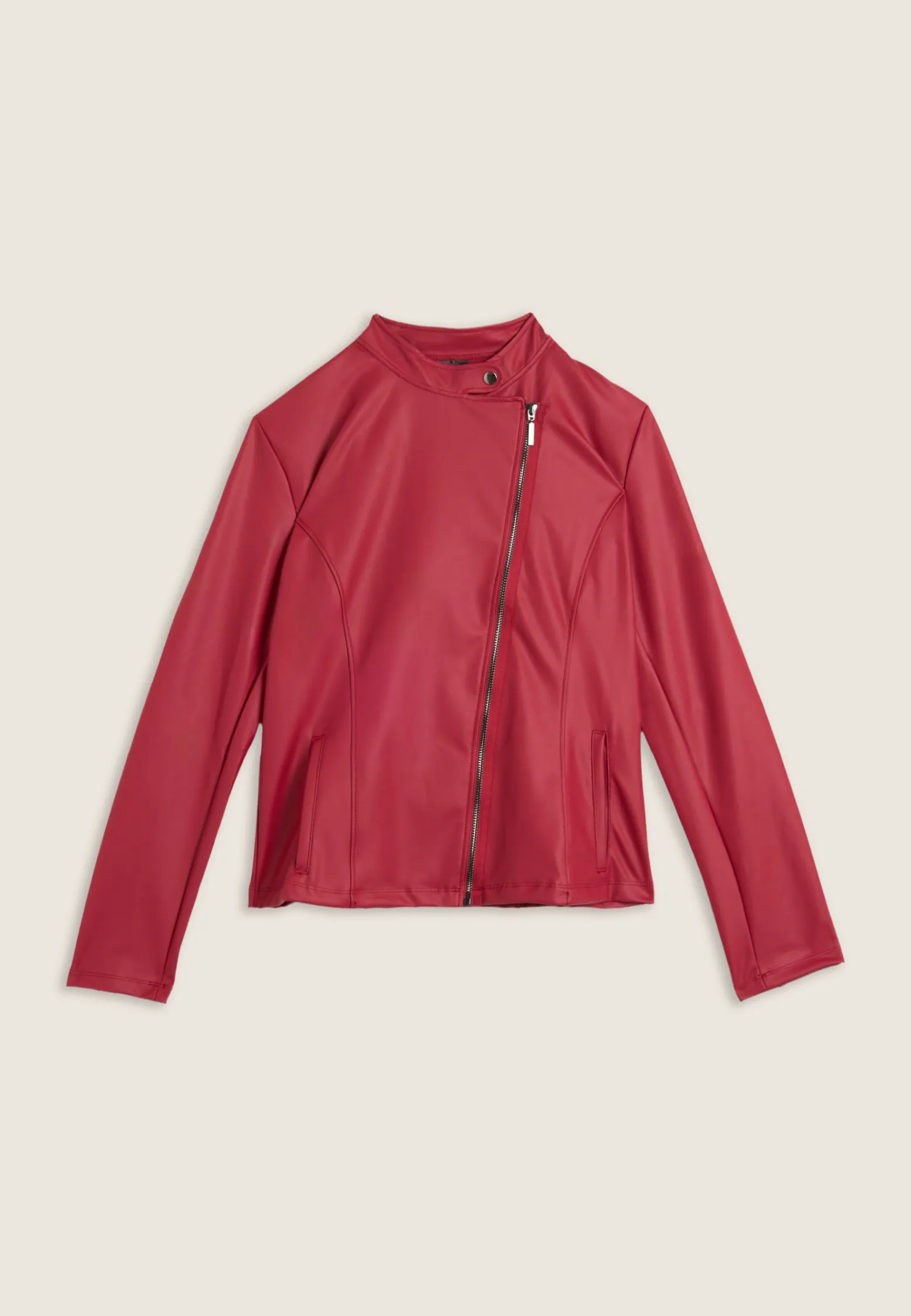 Freddy Giacca chiodo da donna in tessuto coated effetto pelle-Donna Giacche