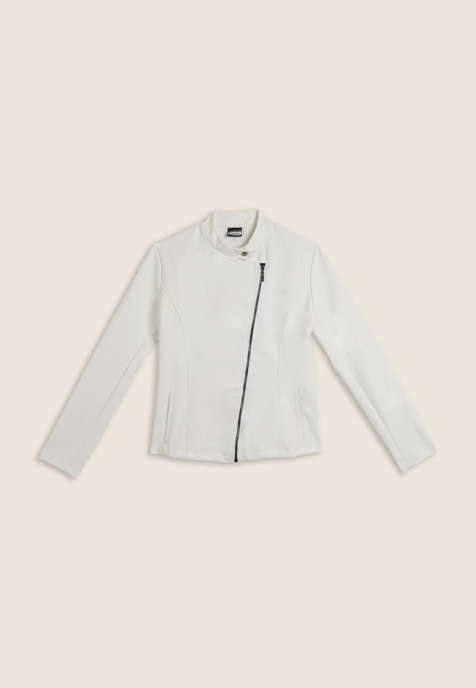Freddy Giacca chiodo da donna in tessuto coated effetto pelle-Donna Giacche