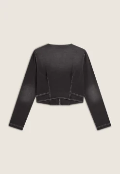 Freddy Giacca corta con zip da donna in jersey effetto denim-Donna Giacche