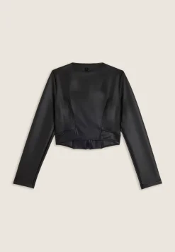 Freddy Giacca cropped in similpelle con zip in metallo-Donna Giacche