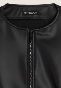 Freddy Giacca cropped in similpelle con zip in metallo-Donna Giacche