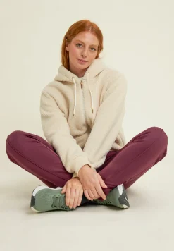 Freddy Giacca da donna in pile sherpa con cappuccio e zip-Donna Padel|Pilates